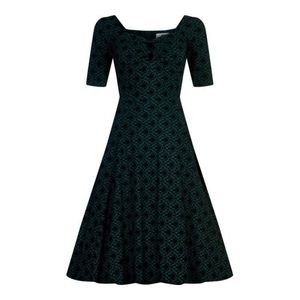 Collectif Dolores green doll brocade dress